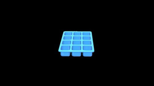 Bac à glaçons bleu avec douze compartiments