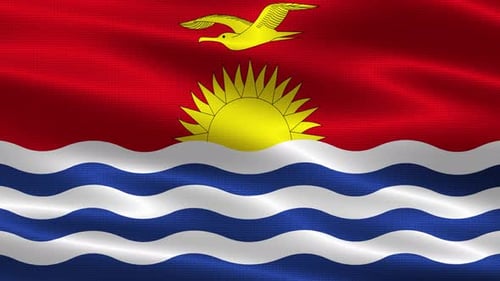 Seamless Loop Waving Kiribati Flag Animation