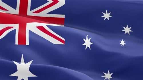 Realistic Waving Australian Flag Seamless Loop Animation