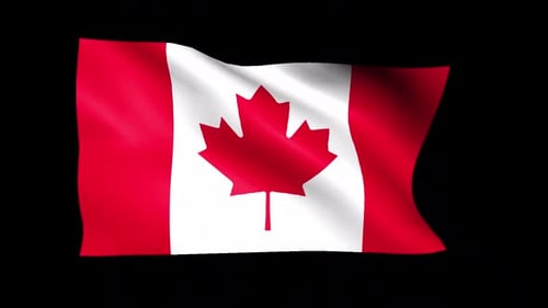 Waving Canadian Flag Realistic Animation