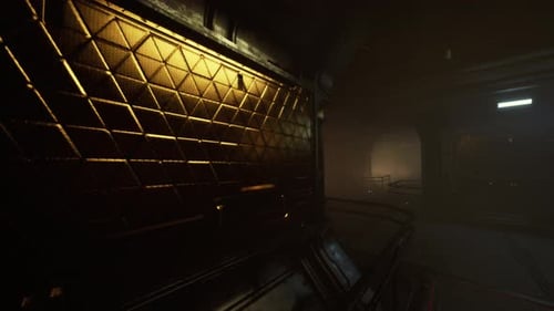 Empty Corridor with Reflective Wall