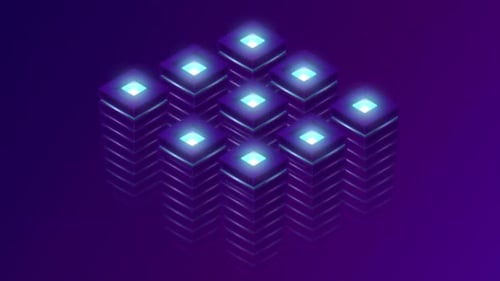 Blocs de données numériques en mouvement en 4K