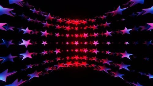 Roter und blauer Hintergrund mit Bewegung der Sterne, Vj Loop in 4K