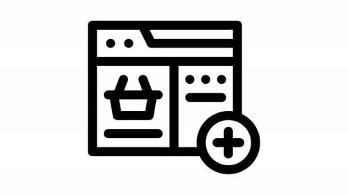 animación de iconos de línea para añadir al carrito