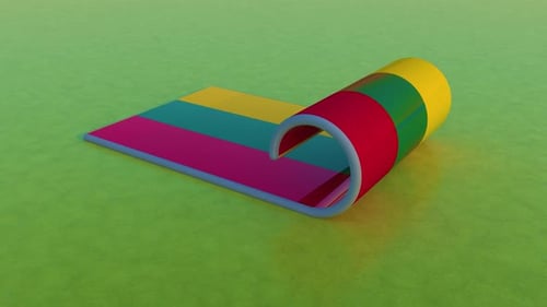 3D Flag Unrolling Reveal Animation on Green Background