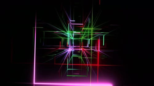 VJ LOOP NEON Tunnel Abstract Background Video