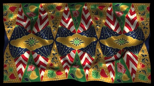 Indonesia Ethnic Silk Pattern Cloth Sarung Batik Jakarta Betawi Songket Kebaya Wave Alpha Channel 1