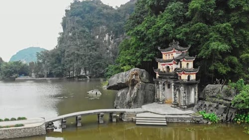 Scenic view of main gate to the Bich Dong Pagoda