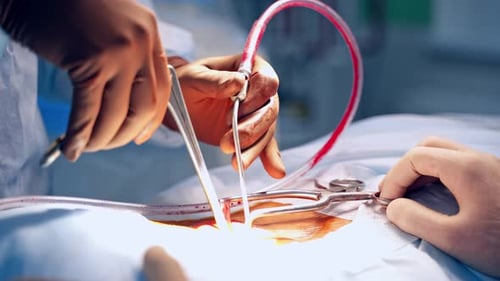 Surgical Procedure Close-up in Operating Room