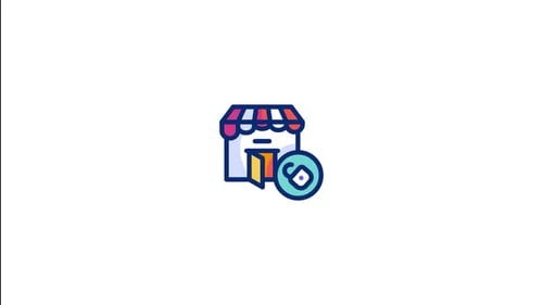 Animated Shop Icon with Security Padlock