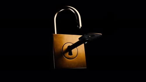 Golden Key Unlocking Padlock 3 Versions