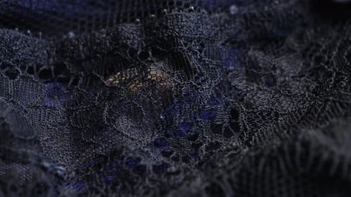 Closeup of Black Beautiful Lace Texture Fabric Close Up of an Elegant Black Lace Dress
