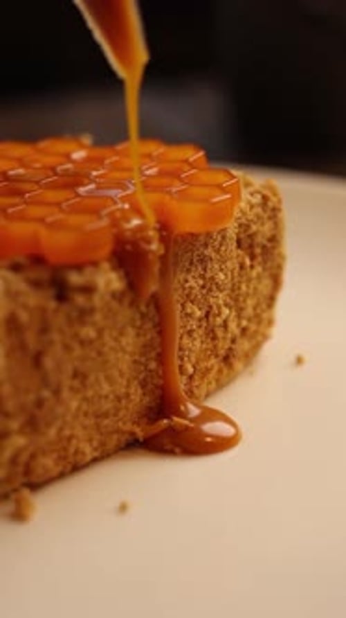 Pastry chef prepares delicious desserts at the restaurant