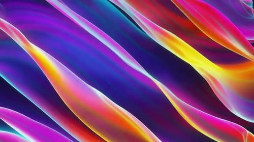 Abstract Vibrant Iridescent Fluid Waves Background