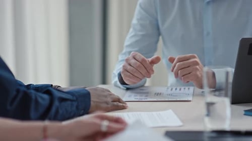 Business Meeting With Handshake in Modern Workplace