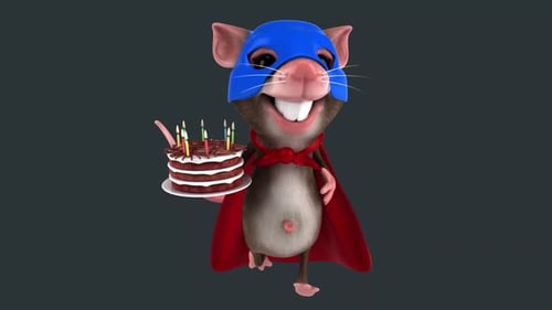 Fun 3D cartoon mouse (with alpha channel included)