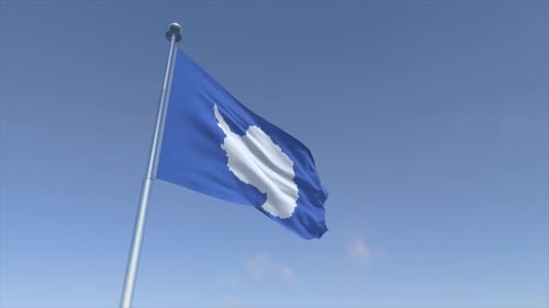 Antarctica Flag Waving in Realistic Animation