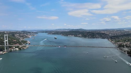Luftaufnahme des Istanbuler Bosporus