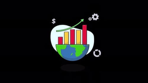Global Economy Growth Animation -Transparent