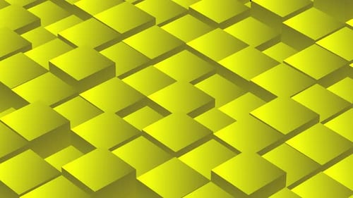 Animierter 3D-Hintergrund mit gelben Würfeln, die sich auf und ab bewegen