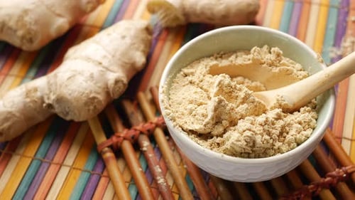 Close Up of Gingers Powder in a Container