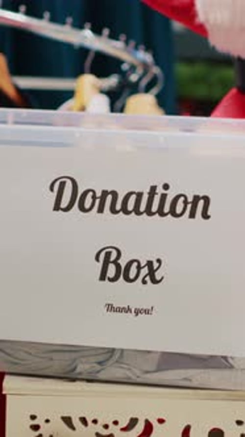 Vertical Video Worker Collecting Donations