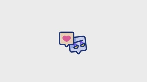 Animated Heart and Scales Speech Bubble Icons