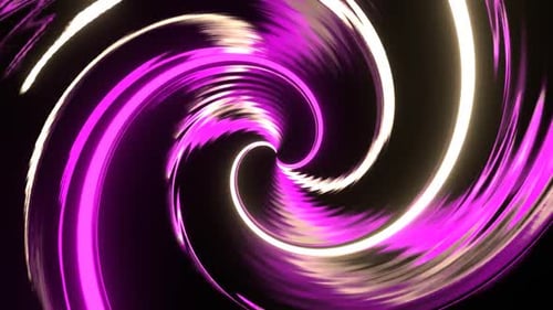 Pink And Yellow Sci Fi Neon Magnet Spiral Background Vj Loop In HD
