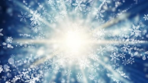 Winter Wonderland Snowflakes and Bright Light Festive Background