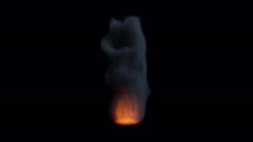 Burning Meteor front view, transparent background