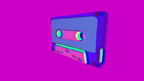 Retro Glitch Cassette Tape 3D Animation
