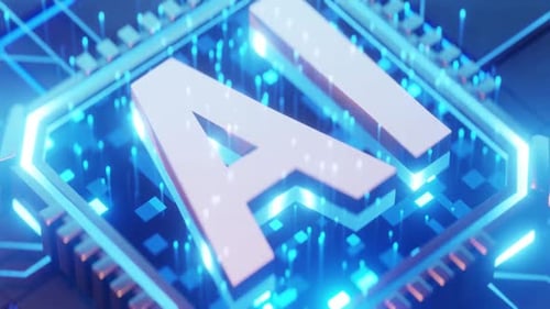 Digital AI Technology Chip Animation