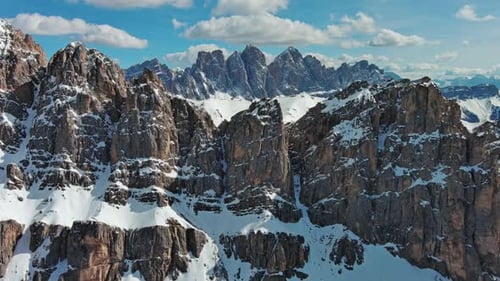 Majestic Rocky Mountains in Snow Alps Dolomites