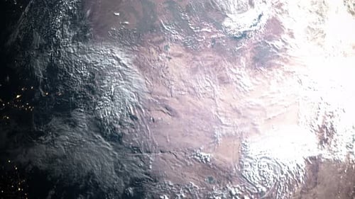 Global View of Rotating Planet Earth with City Lights