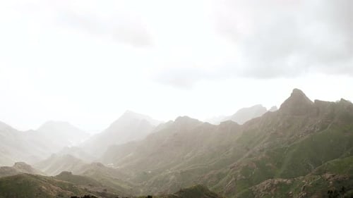Beautiful Mountains View in Fog on Tenerife Canary Islands