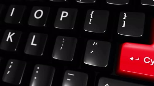 Ciberfraude: movimiento en movimiento en el botón del teclado