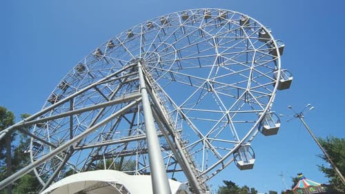 White Ferris Wheel in the City Park