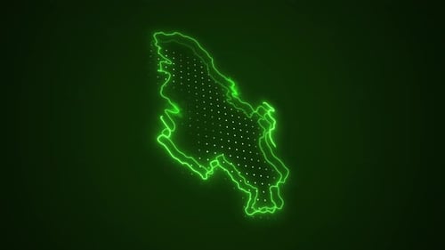 Glowing Neon Map Outline Animation