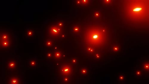 Abstract Glowing Red Fire Particles Overlay