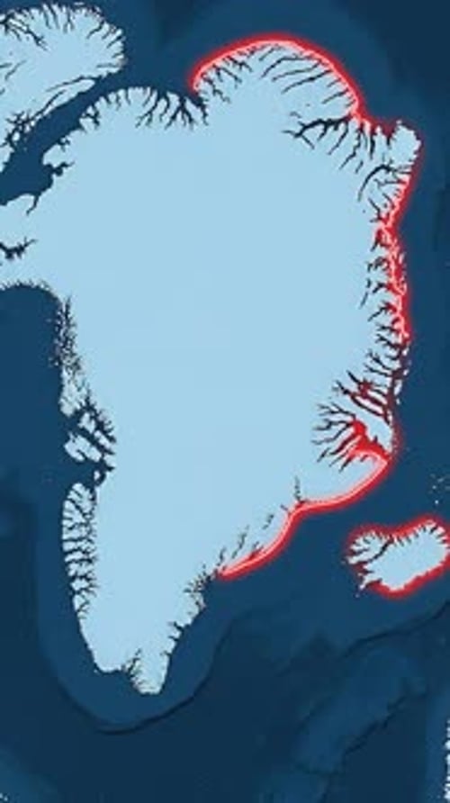 Animated Greenland Map Outline Highlight