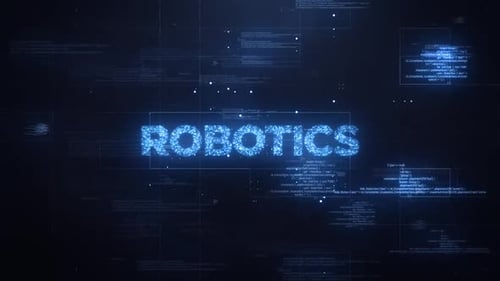 Robotics Word On Dynamic Technology Background