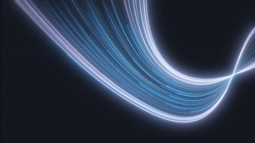 Futuristic Glowing Blue Light Trails Abstract Background