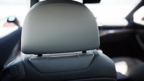 3D Animation of Car Interior Headrest View Driving