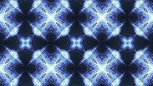 Abstract Glowing Blue Symmetrical Patterns Background Loop