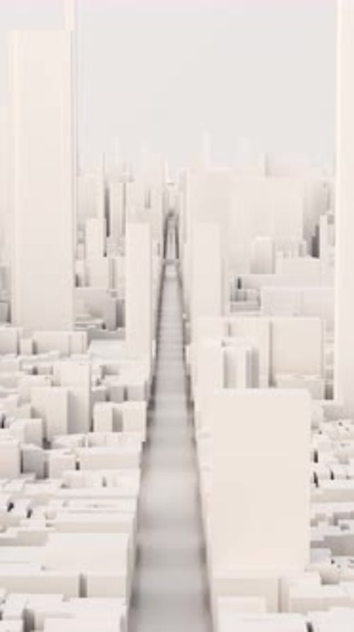 Minimalist Corporate City Flythrough Abstract Animation