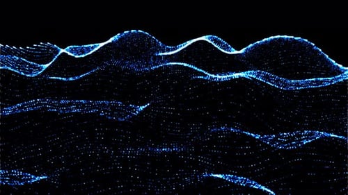 Moving particles backdrop smooth pattern flowing, fabric dots curve waves lines motion background