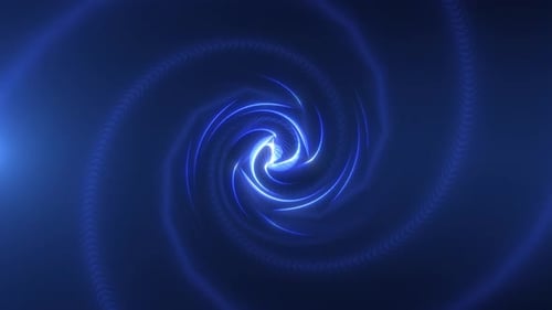 Blue Neon Light Spiral Tunnel Animated Background