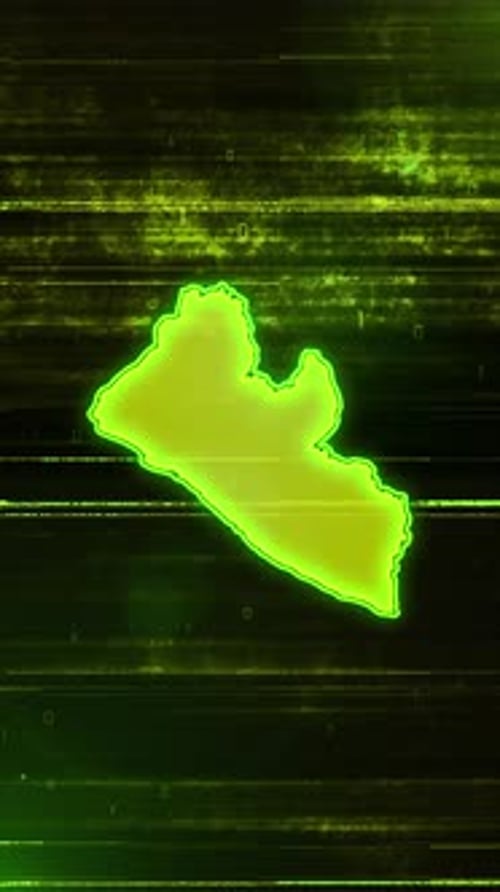 Liberia Digital Futuristic Glitch Map