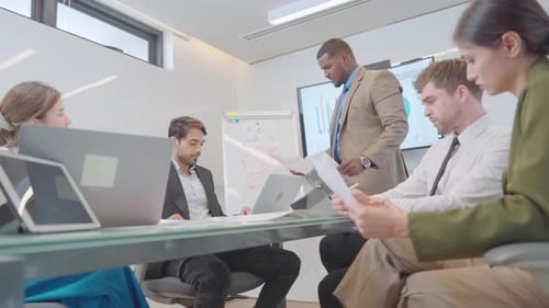 Diverse Team in Modern Workplace Meeting