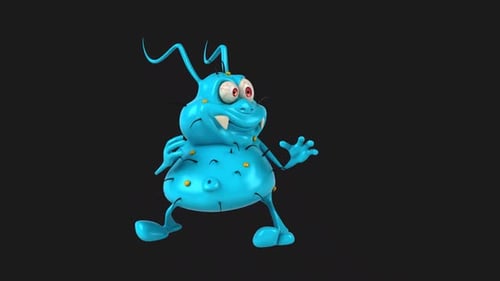 Lustiger 3D-Cartoon-Karateka-Bug (mit Alphakanal)